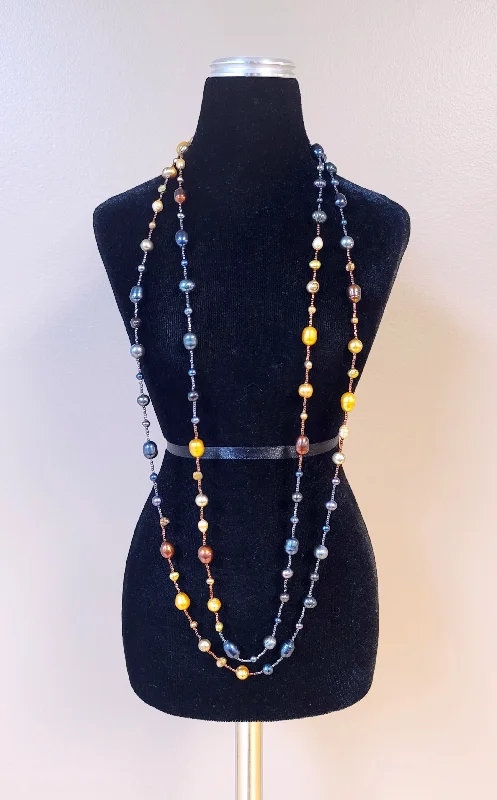 Ladies necklaces trillion cut styles-Super Nova Pearl Necklace