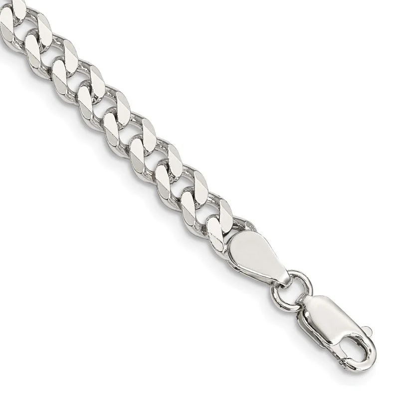 Ladies bracelets iridescent finish designs-Sterling Silver 6mm Curb Chain Bracelet