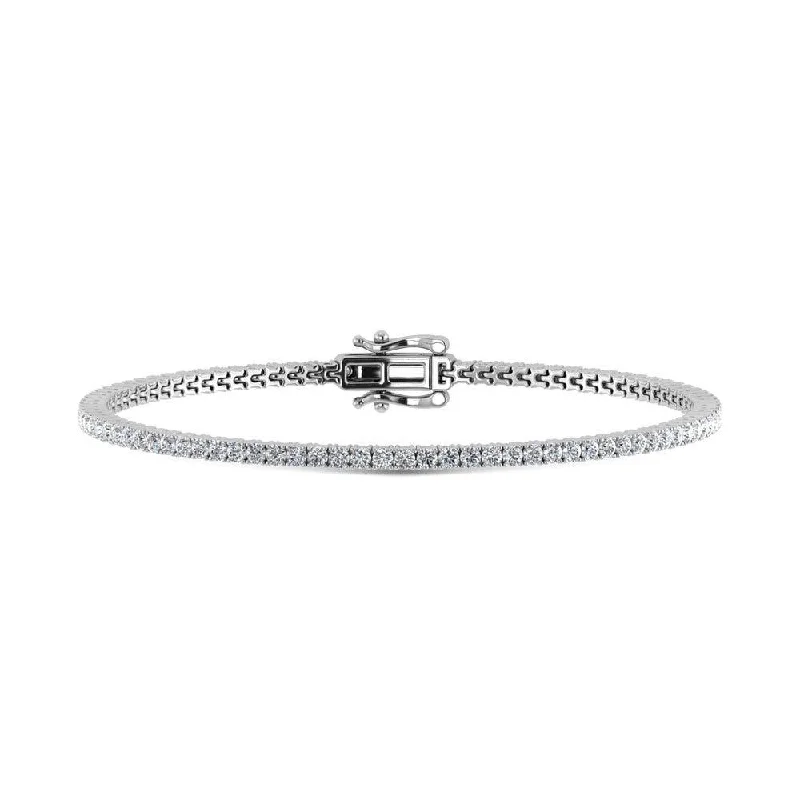 Ladies bracelets cushion cut bracelets-14K White Gold Lab Grown Diamond 10 Ct.Tw. Tennies Bracelet