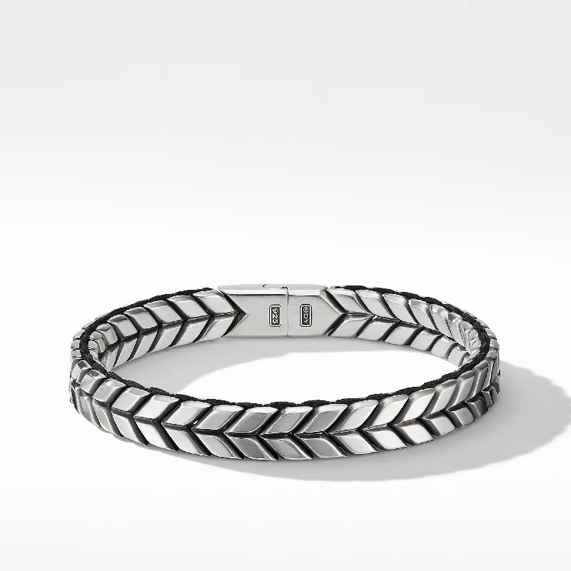 Ladies bracelets anniversary special designs-David Yurman Men's Chevron Woven Bracelet 9mm