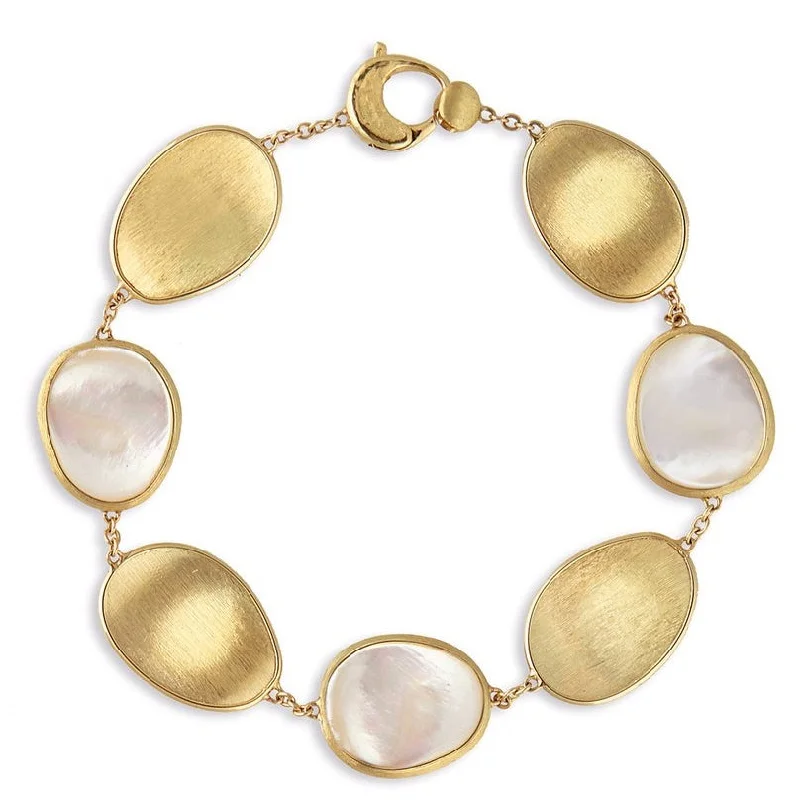 Ladies bracelets bold weight bracelets-Marco Bicego White Mother of Pearl Lunaria Bracelet BB2099 MPW