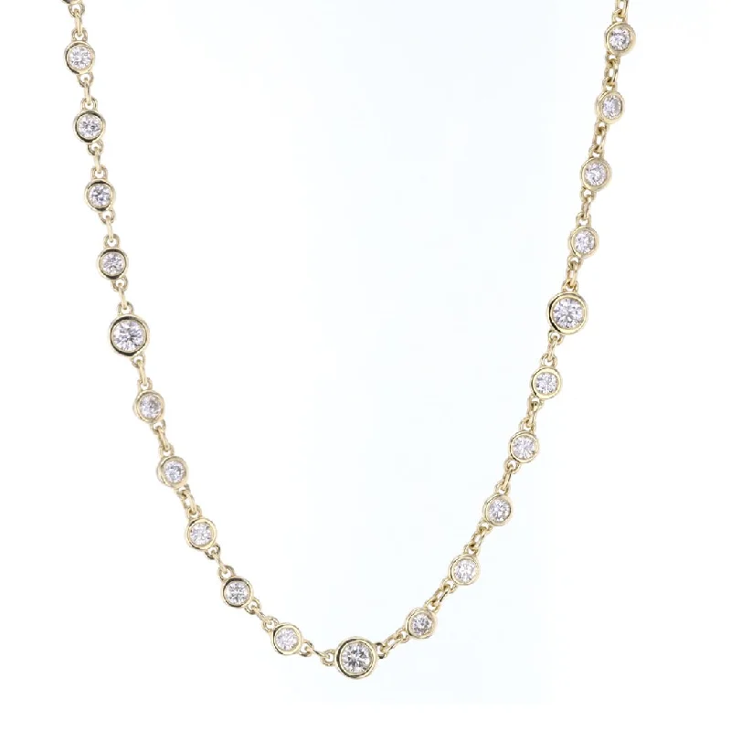 Ladies necklaces delicate thin chains-3.83 ctw Diamonds By The Yard Necklace