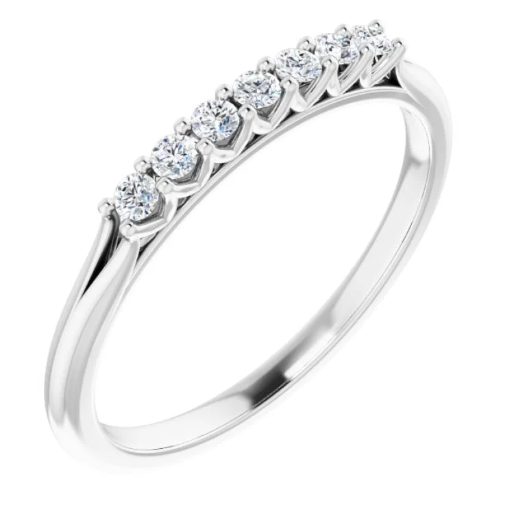 ladies ring cyber monday multi-stone-14K White 1/6 CTW Natural Diamond Anniversary Band