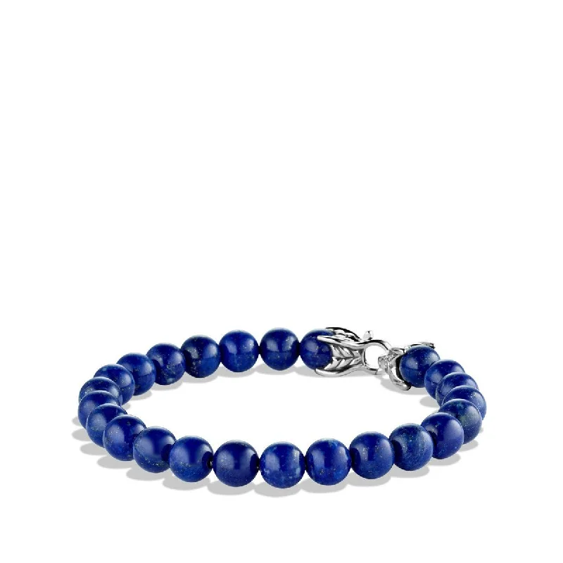 Ladies bracelets adjustable fit bracelets-Mens Spiritual Beads Bracelet with Lapis Lazuli