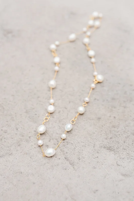 Ladies necklaces Christmas gift designs-The Queen Ann Pearl 18K Necklace