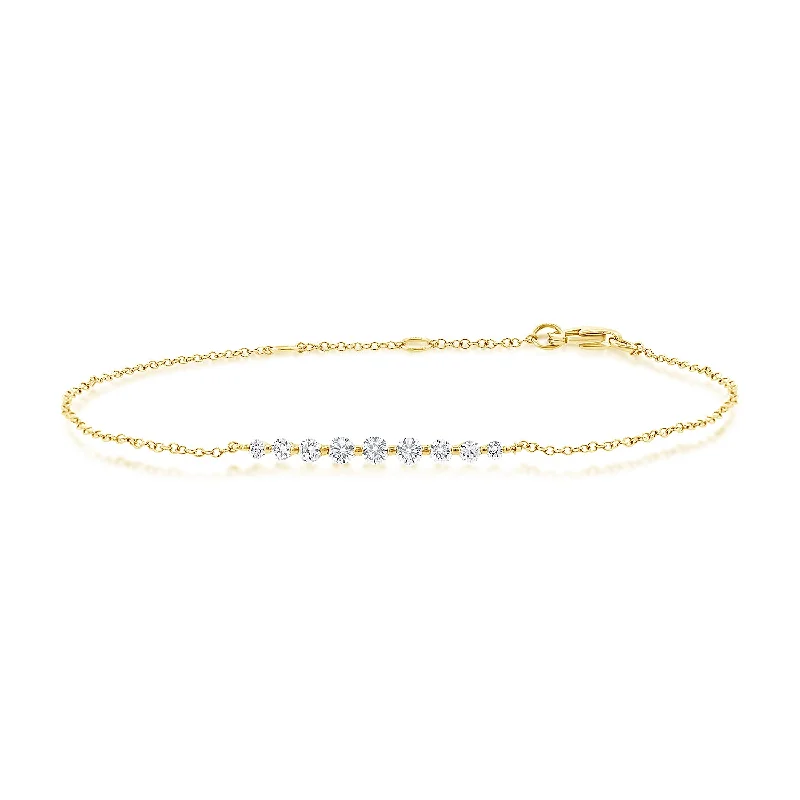 Ladies bracelets yellow diamond bracelets-OKGs Collection Chain Bracelet with Diamonds