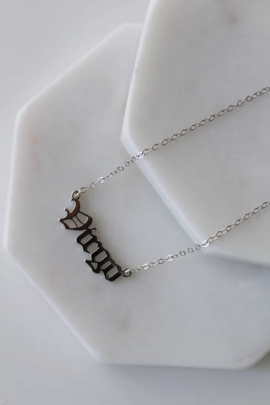 Ladies necklaces complex form styles-Old English Zodiac Sign Necklace