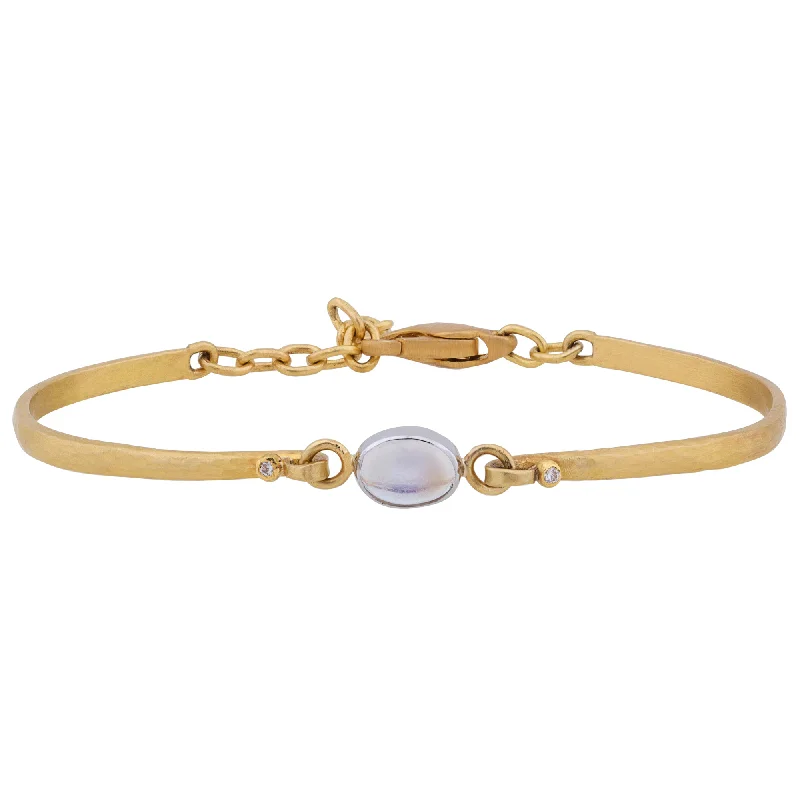 Ladies bracelets chain design classics-Lika Behar "Moondance" Bracelet 22K Yellow Gold Rainbow Moonstone