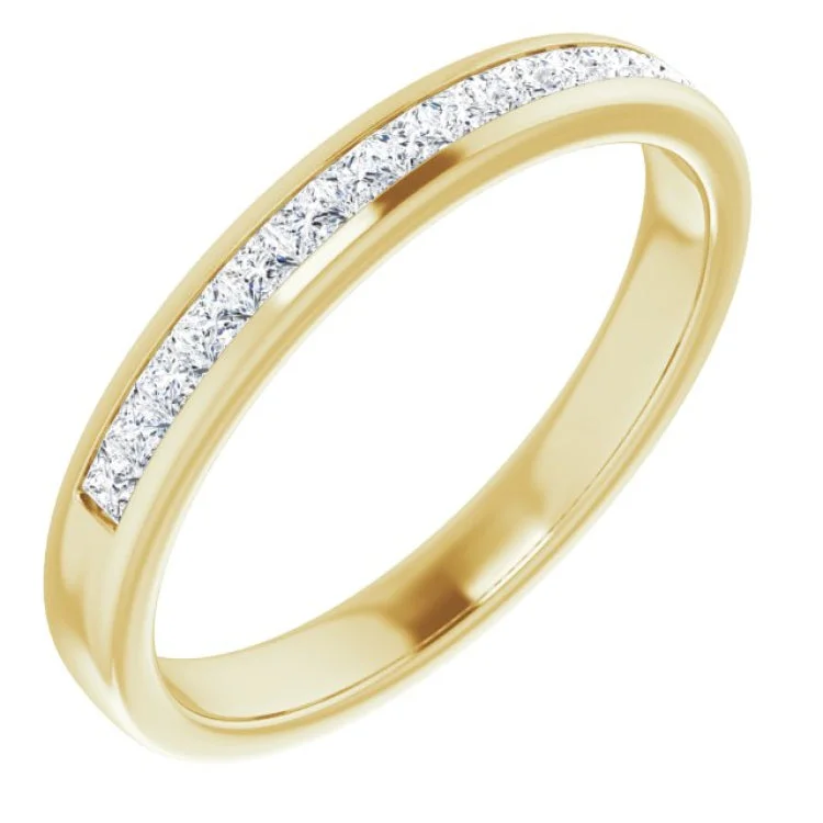 ladies ring sculpted silver-14K Yellow 1/2 CTW Natural Diamond Band