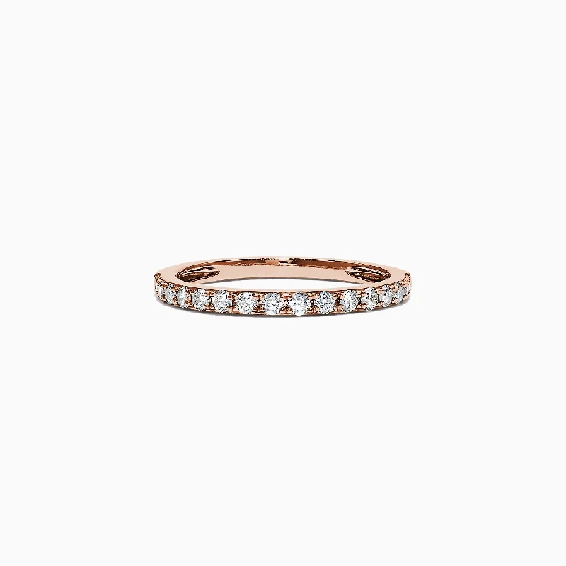 ladies ring name sustainable-Pave Rose 14K Rose Gold Diamond Band, 0.34 TCW