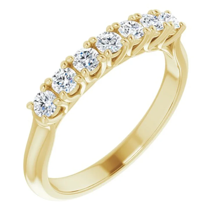 ladies ring butterfly recycled-14K Yellow 3/8 CTW Natural Diamond Seven-Stone Anniversary Band