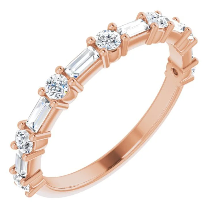 ladies ring celestial sustainable-14K Rose 1/3 CTW Natural Diamond Anniversary Band