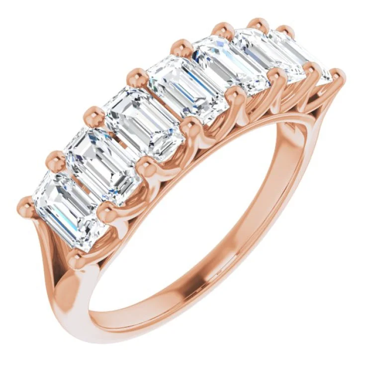 ladies ring luxury baguette cut-14K Rose 2 1/2 CTW Natural Diamond Anniversary Band