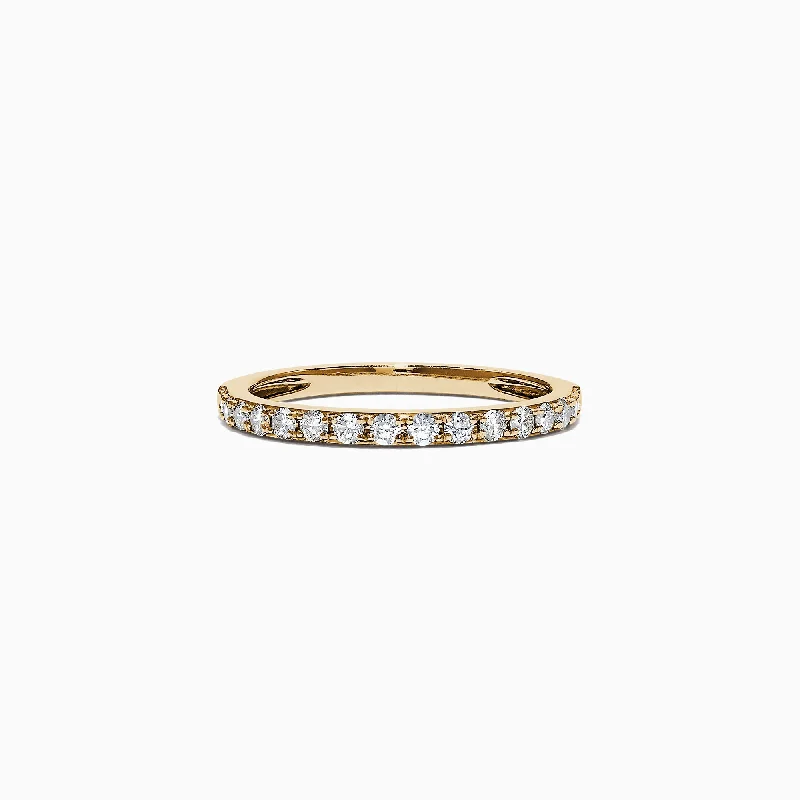 ladies ring zodiac conflict-free-D'Oro 14K Yellow Gold Diamond Band, 0.34 TCW