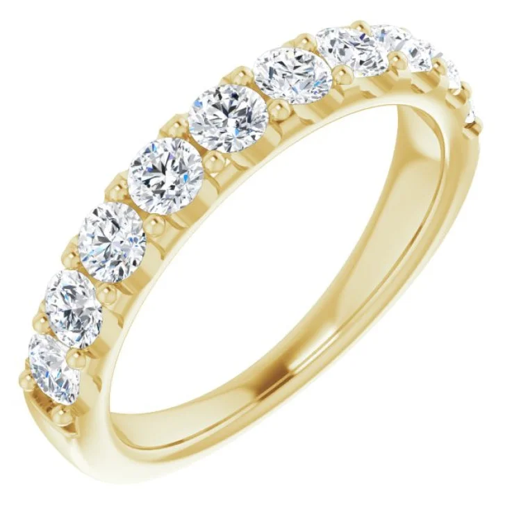 ladies ring bold oval cut-14K Yellow 1 CTW Natural Diamond Anniversary Band