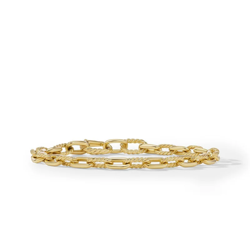 Ladies bracelets fair trade styles-DY Gents Madison Chain Bracelet in 18K Yellow Gold