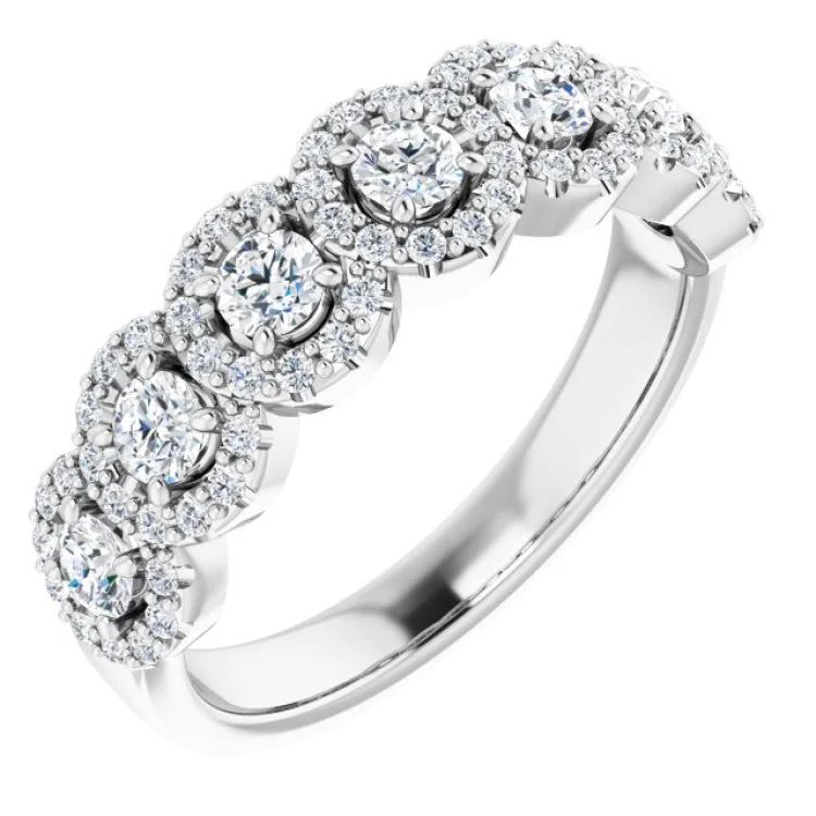 ladies ring constellation ethical-14K White 3/4 CTW Natural Diamond Anniversary Band