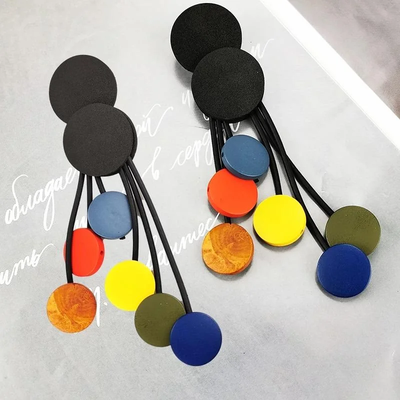 ladies earrings matte gold-Multicolor Drop earrings