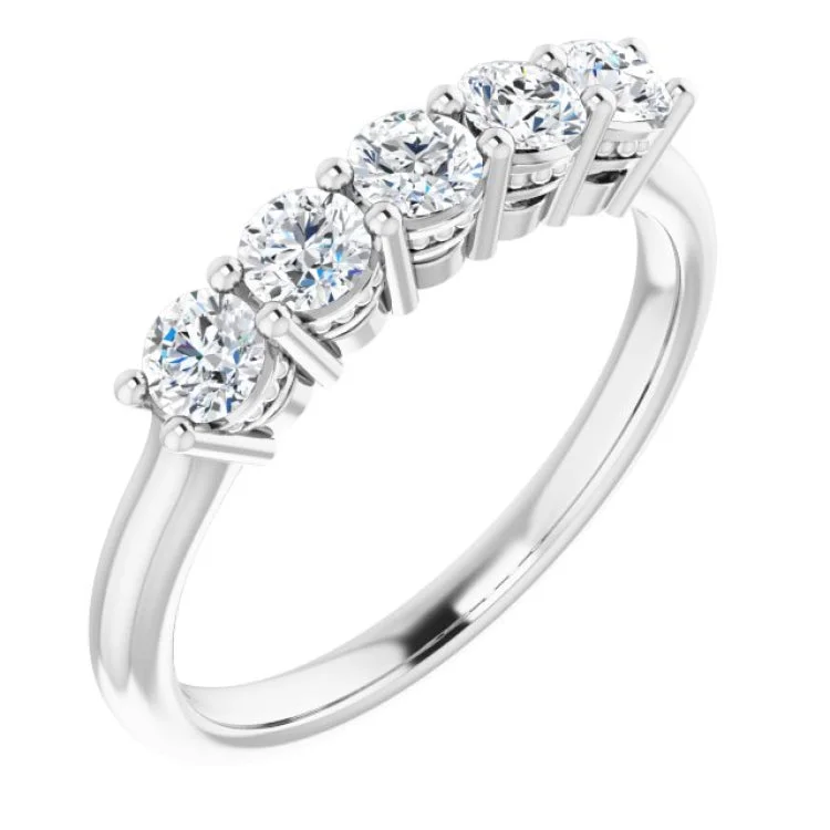 ladies ring bold pave-Platinum 5/8 CTW Natural Diamond Anniversary Band