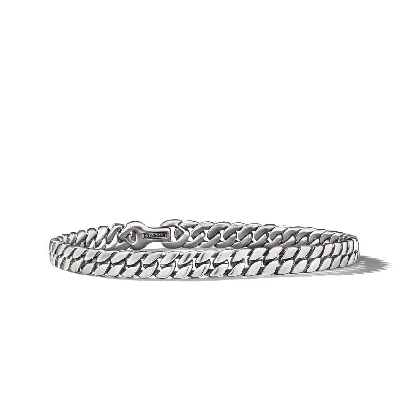 Ladies bracelets raw diamond styles-David Yurman Curb Chain Bracelet in Sterling Silver