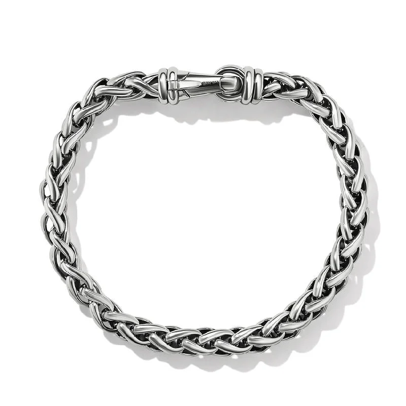 Ladies bracelets industrial style designs-David Yurman Gents 6MM Wheat Chain Bracelet