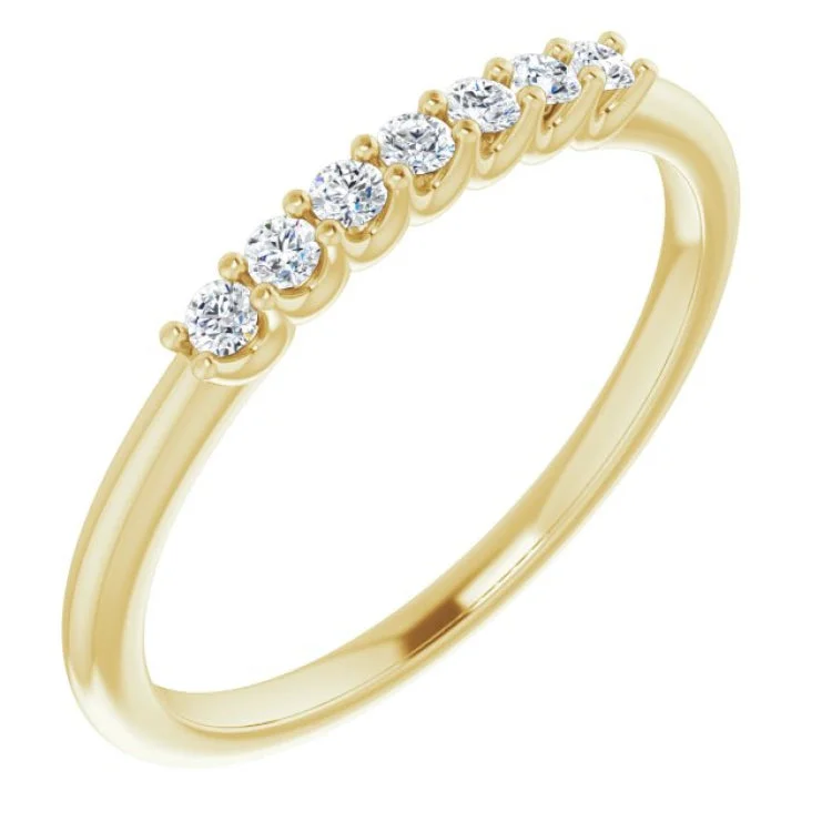 ladies ring constellation eco-friendly-14K Yellow 1/6 CTW Natural Diamond Anniversary Band