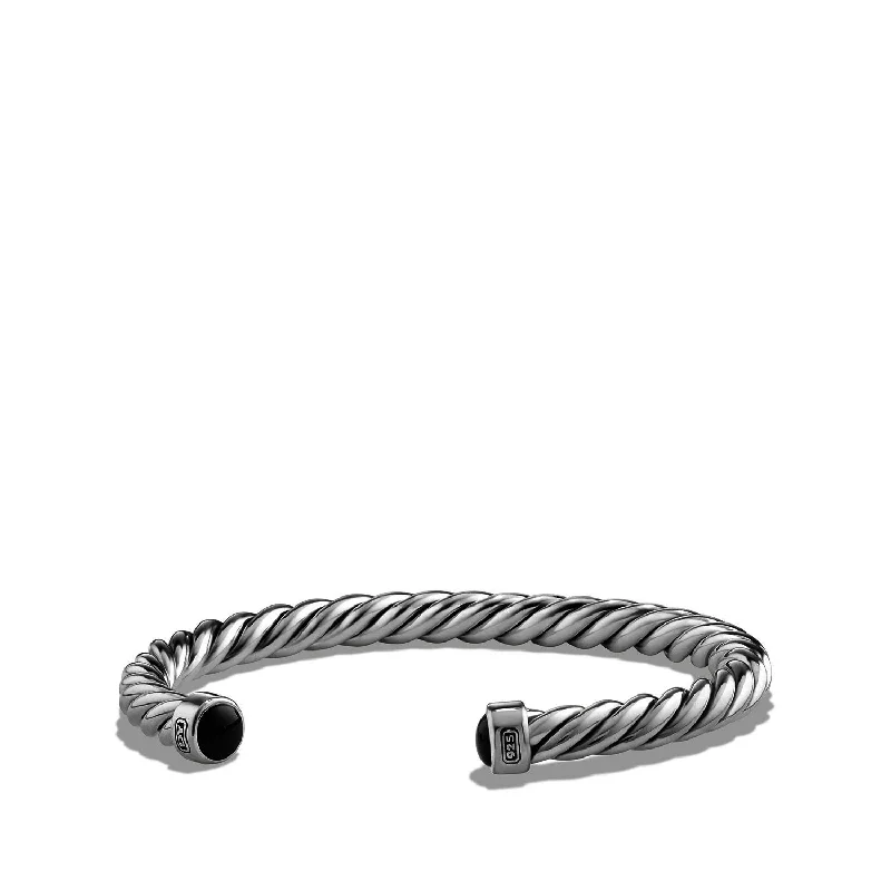 Ladies bracelets sentimental keepsake value-David Yurman Men's Cuff Bracelet with Black Onyx