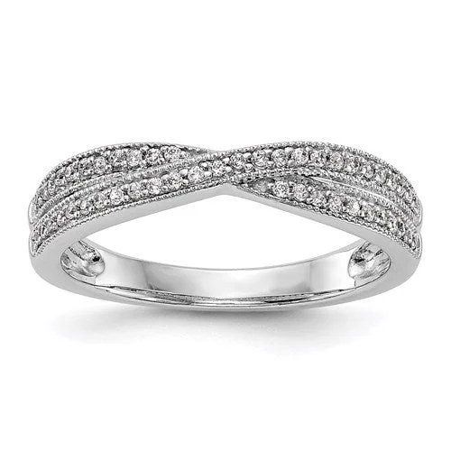 ladies ring premium multi-stone-14k White Gold Diamond Wedding Band