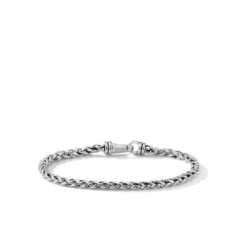 Ladies bracelets uniform width styles-David Yurman Men's 4MM Wheat Chain Bracelet