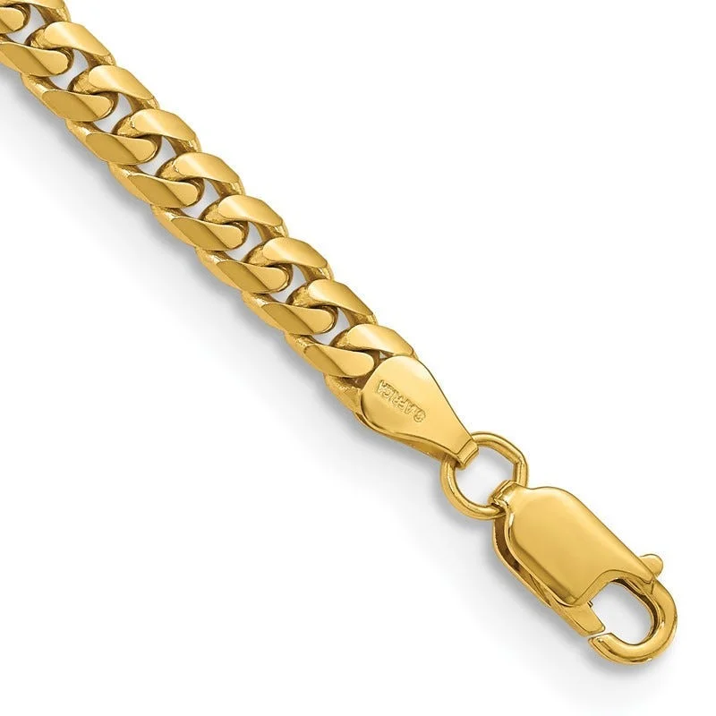 Ladies bracelets lightweight comfort designs-14K 5mm Solid Miami Cuban Link with Lobster Clasp Bracelet