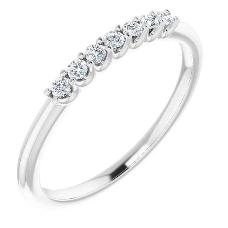 ladies ring filigree diamond-14K White 1/10 CTW Natural Diamond Anniversary Band