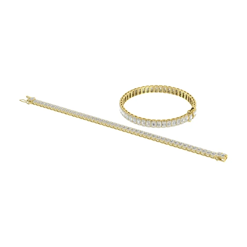 Ladies bracelets sparkle detail designs-14K Yellow Gold Diamond 4 3/4 Ct.Tw. Fashion Bracelet