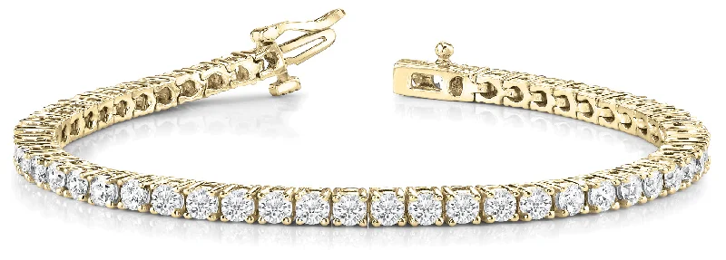 Ladies bracelets seasonal discount offers-5 1/4ct Natural Diamond Tennis Bracelet in 14K Yellow Gold