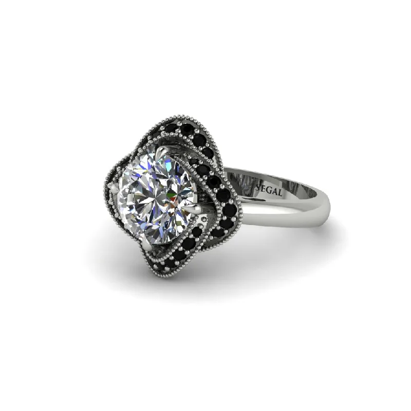 ladies engagement ring high-end eternity-Diamond Floral Infinity Engagement Ring - Brinley No. 33