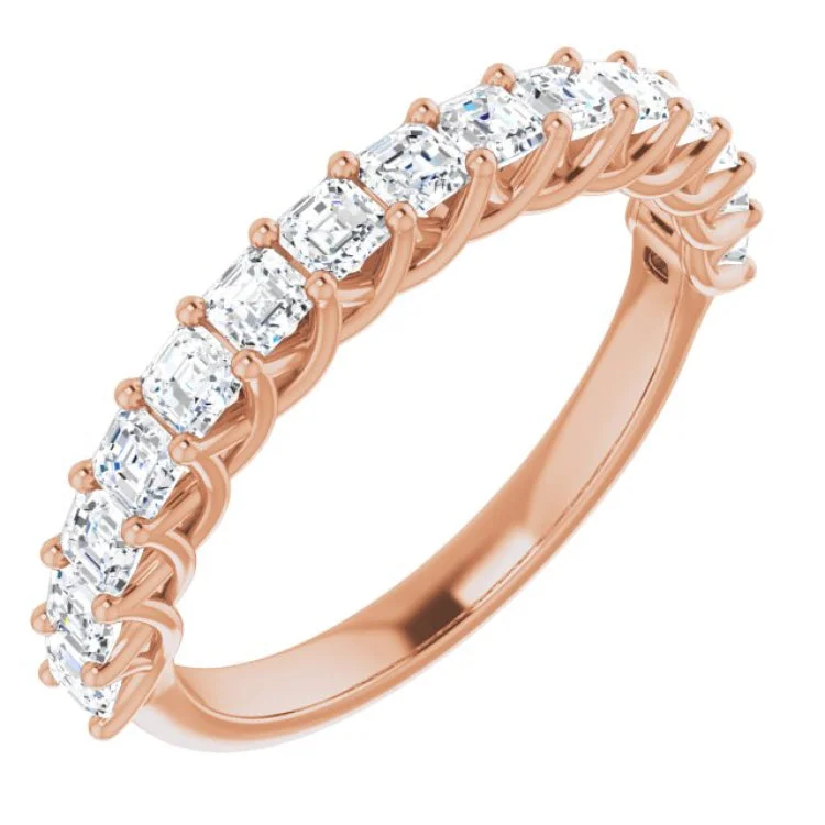 ladies ring summer seasonal-14K Rose 1 1/8 CTW Natural Diamond Anniversary Band