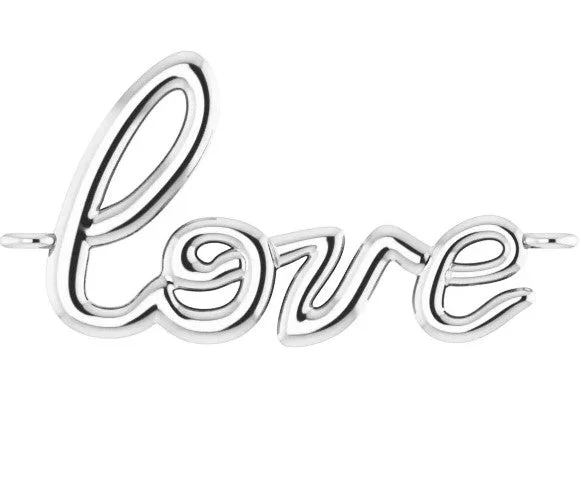 Ladies bracelets small batch bracelets-Endless Bracelet Center 'Love' Script Charm - Permanent Jewelry