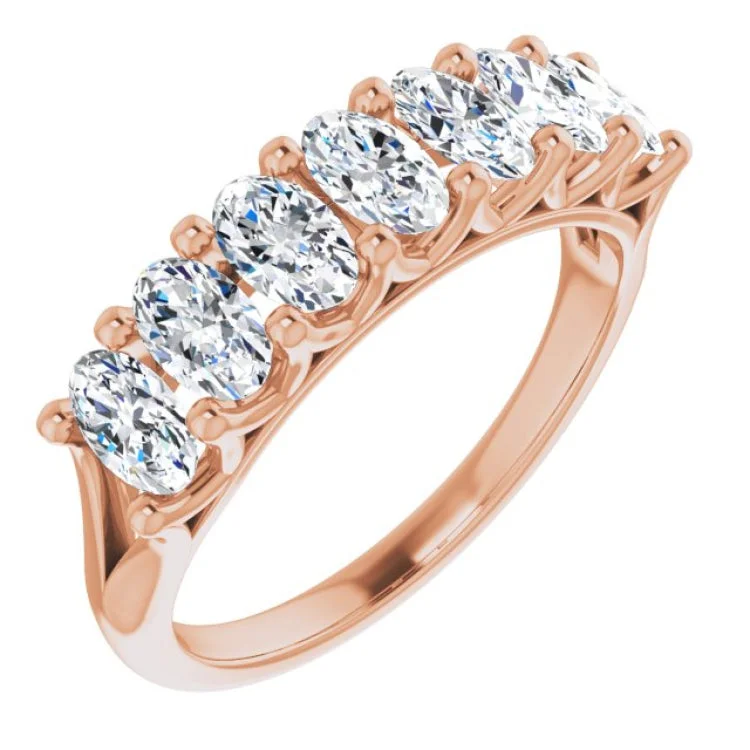 ladies ring romantic rose quartz-14K Rose 1 3/4 CTW Natural Diamond Anniversary Band