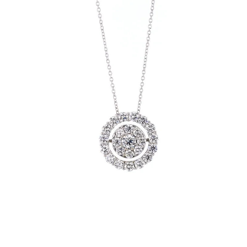 Ladies necklaces summer vibe necklaces-2.62 ctw Diamond Cluster Pendant Necklace