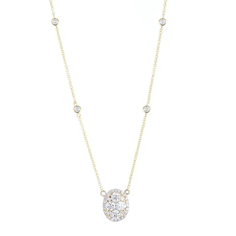 Ladies necklaces hypoallergenic materials-0.68 ctw Diamond Pendant Necklace