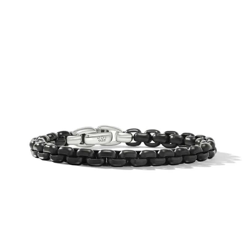 Ladies bracelets small batch bracelets-David Yurman Gents Box Chain Bracelet in Stainless Steel and Sterling Silver