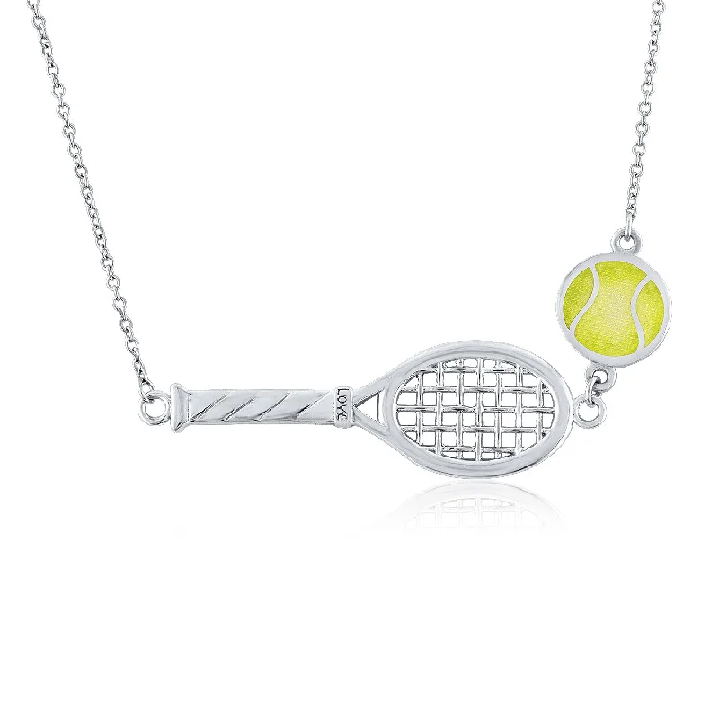 Ladies necklaces physical store locations-Love Racquet Necklace