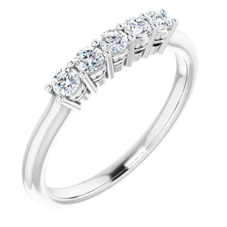 ladies ring textured sapphire-Platinum 1/3 CTW Natural Diamond Anniversary Band