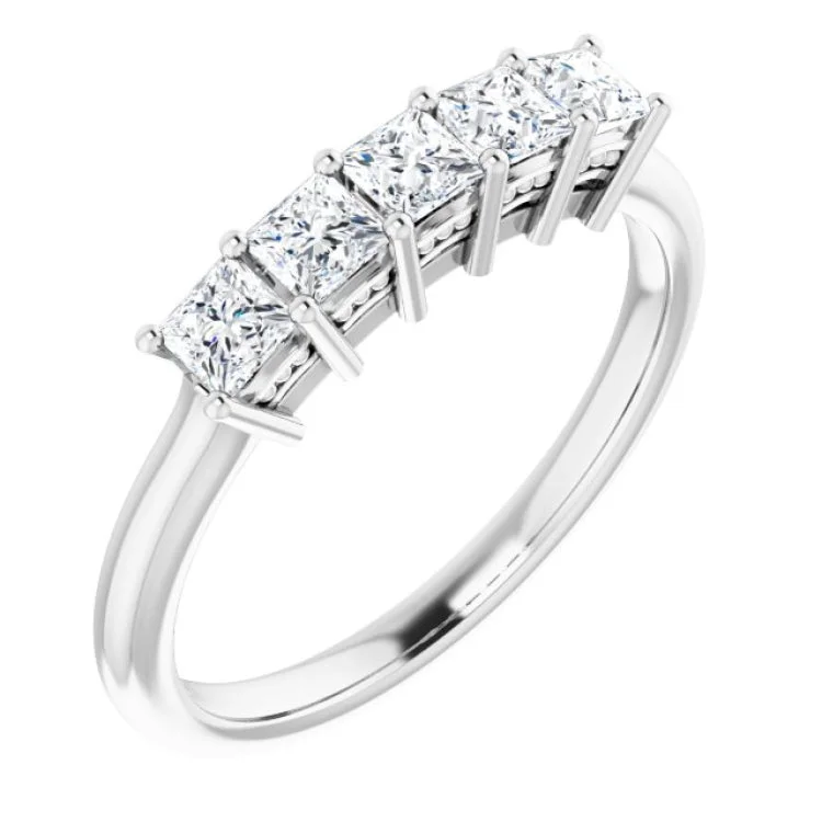 ladies ring custom eternity-Platinum 5/8 CTW Natural Diamond Anniversary Band