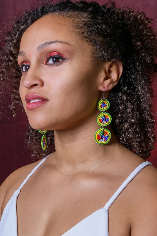 ladies earrings seasonal sleeper-Masai Beaded Earrings