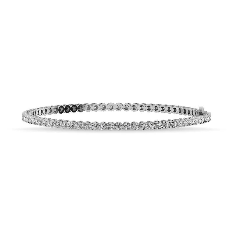 Ladies bracelets brushed texture designs-Diamond 2 Ct.Tw. 10K White Gold  Tennis Bracelet