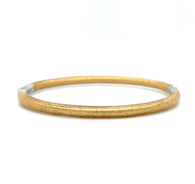 Ladies bracelets minimalist art styles-Sterling Silver & Gold Enamel Bangle Bracelet by SOHO