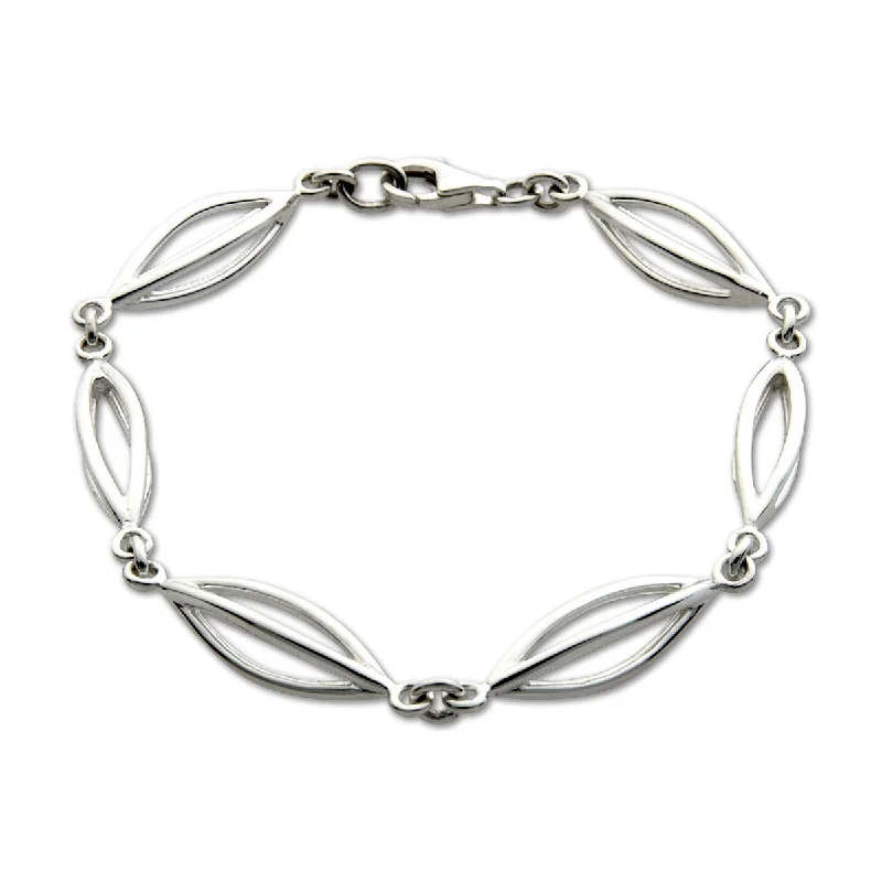 Ladies bracelets special occasion designs-Sterling Silver Open Wire Pods Bracelet