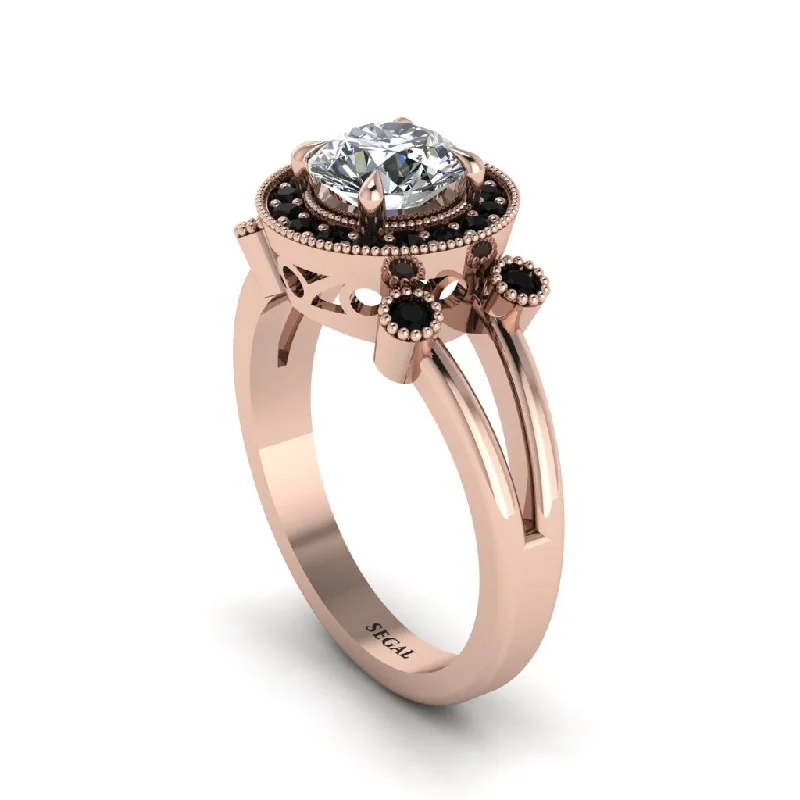 ladies engagement ring fall valentine’s-Radiant Diamond Halo Gold Engagement Ring - Madilyn No. 32