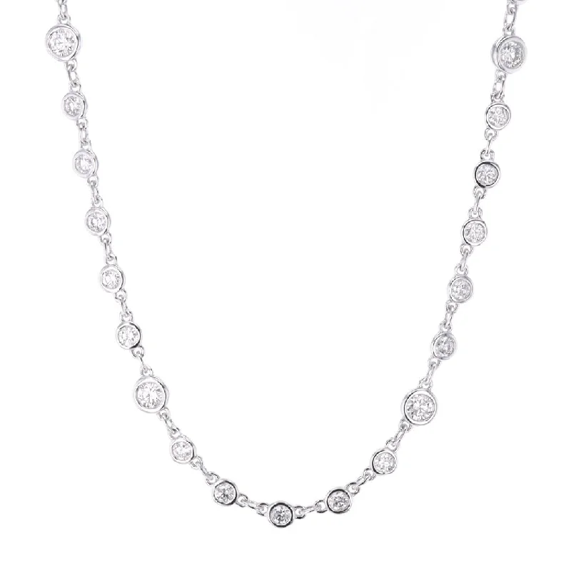 Ladies necklaces celestial theme necklaces-3.83 ctw Diamonds By The Yard Necklace