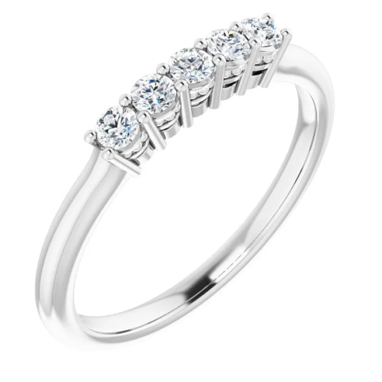 ladies ring subtle pave-14K White 1/4 CTW Natural Diamond Anniversary Band